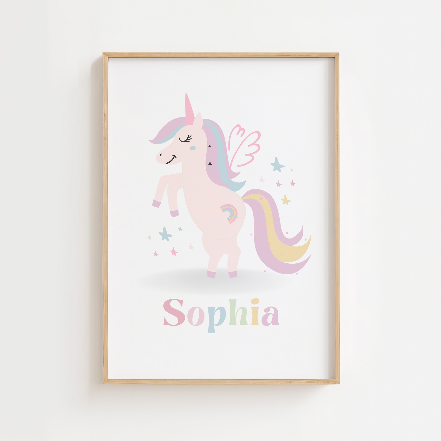 Personalised Pastel Unicorn Print