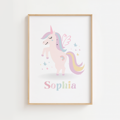 Personalised Pastel Unicorn Print