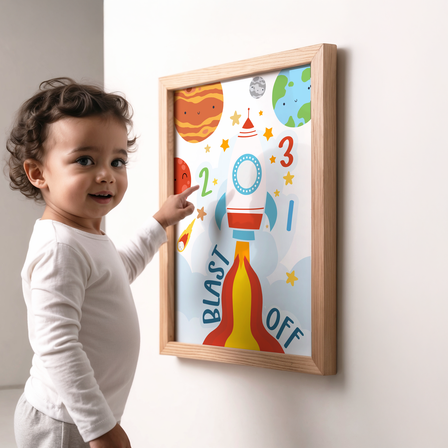 Blast Off Rocket Wall Art – Bright