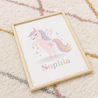 Personalised Pastel Unicorn Print