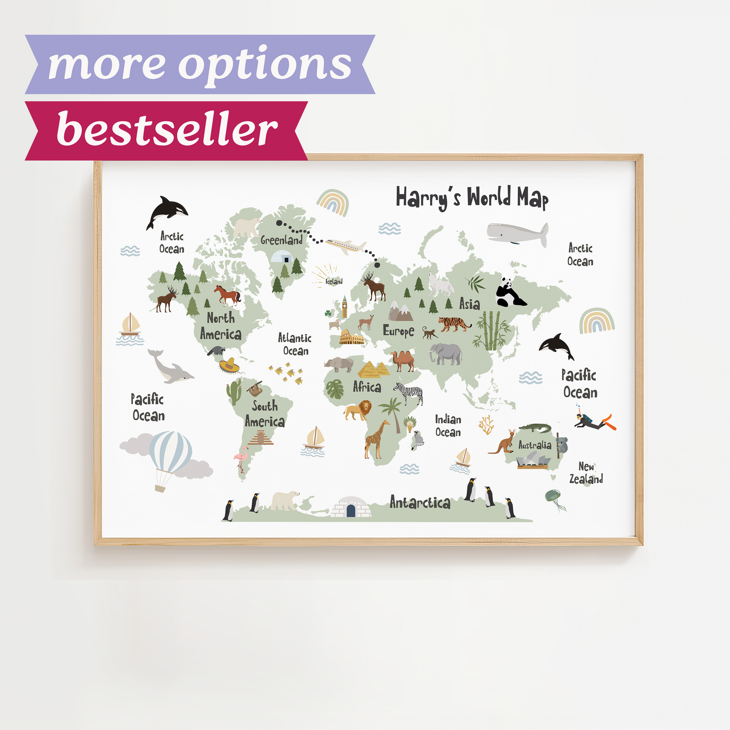 Personalised Map of the World Print
