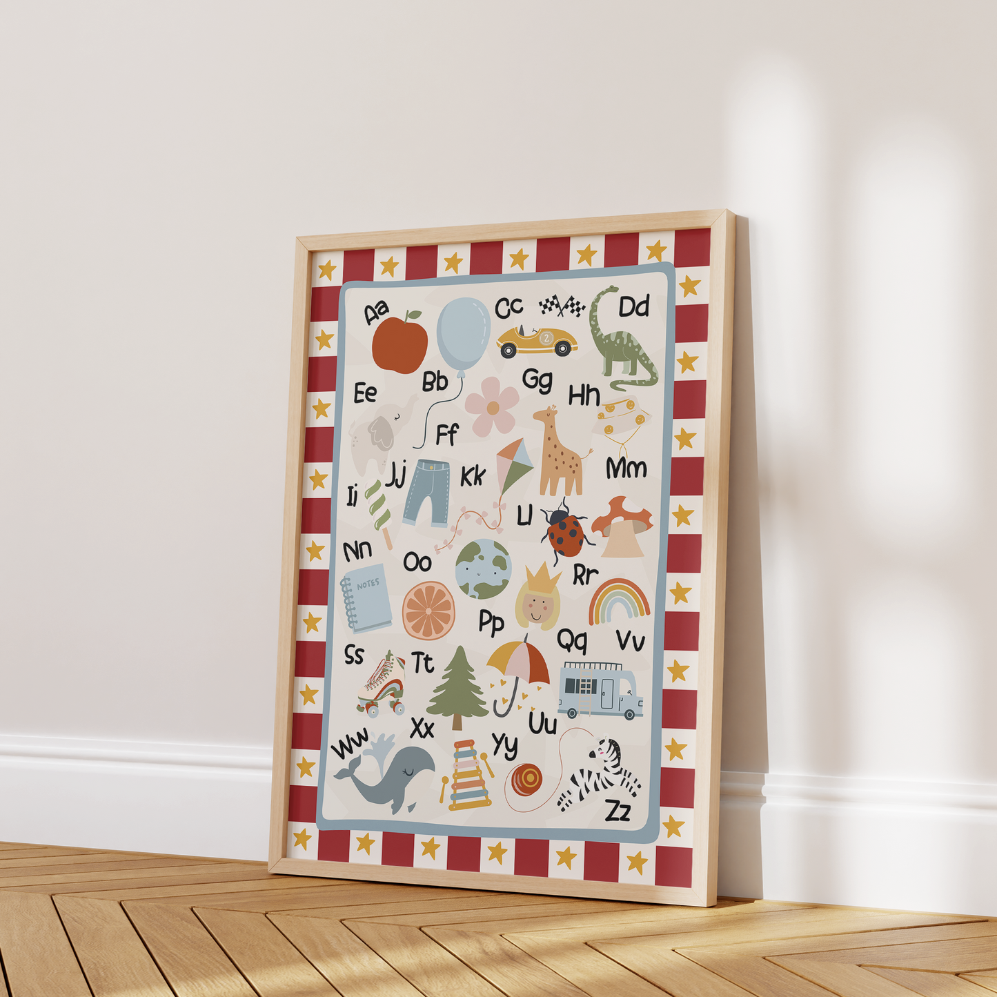 Alphabet A–Z Educational Print - Red