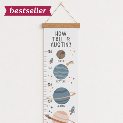 Personalised Solar System Height Chart (Light)