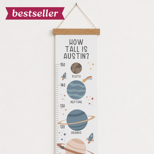 Personalised Solar System Height Chart (Light)