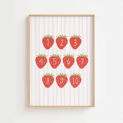 Coutning Strawberry Print