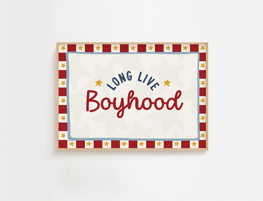 Long Live Boyhood Stars Print - Red