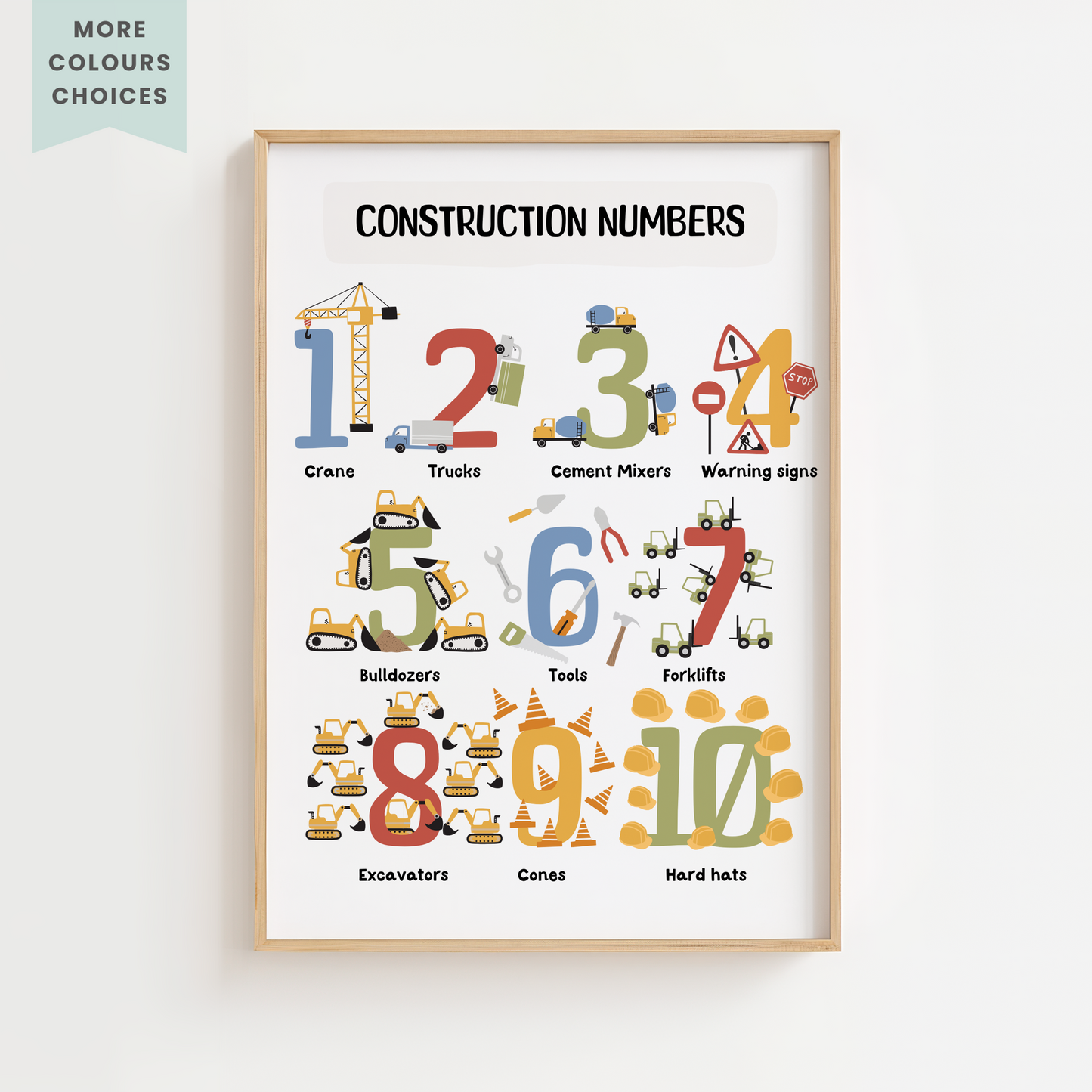 Construction Numbers Print
