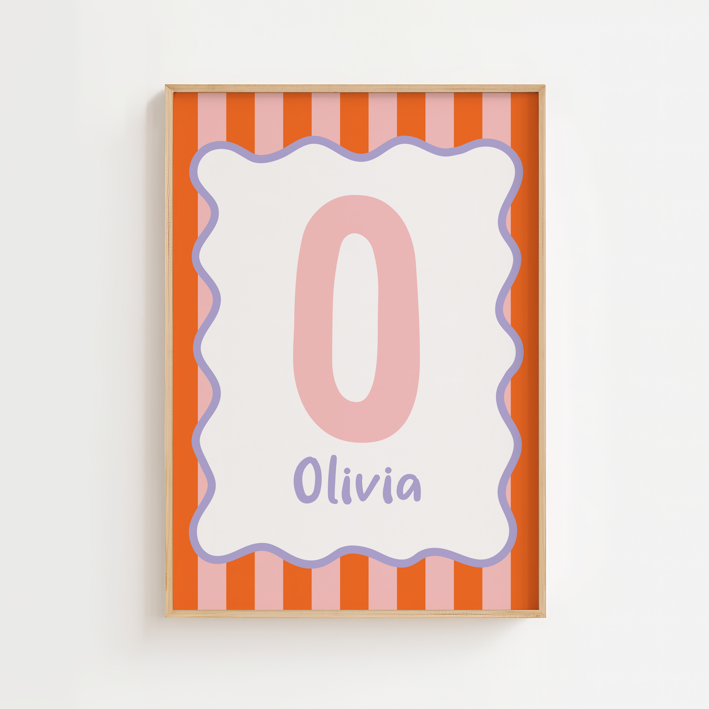 Wavy/Stripe Initial Print - Orange/Pink/Lilac