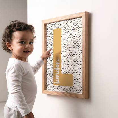 Personalised Dots Background Initial Print