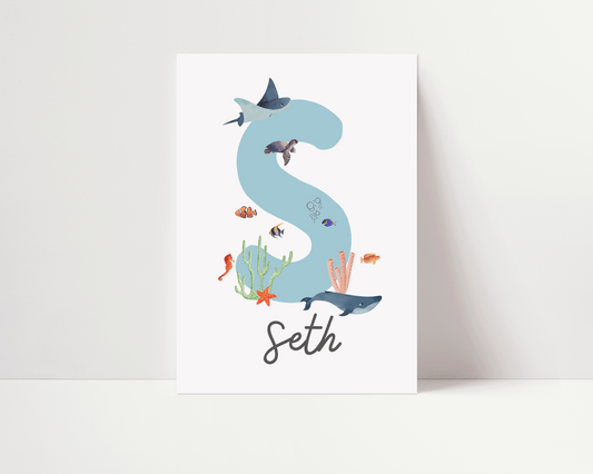 Personalised Sea Life Print