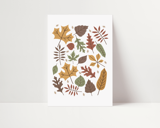 Woodland Autumnal Leaves Print