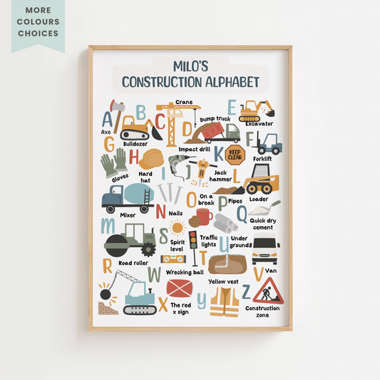 Construction Alphabet Print