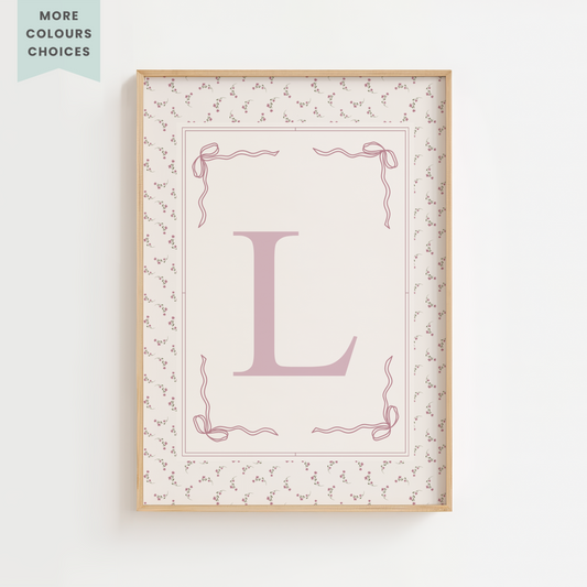 Personalised Vintage Initial Print for Girls