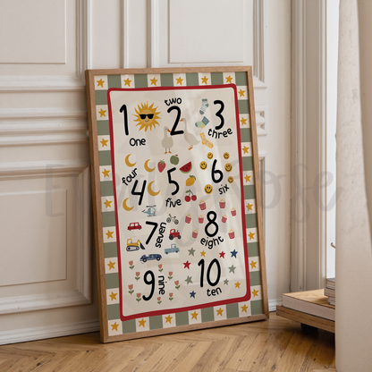 Counting 1-10 Educational Print
