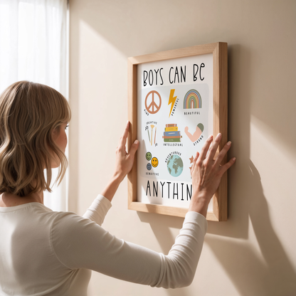 "Boys Can Be Anything" Print - Customise Wording
