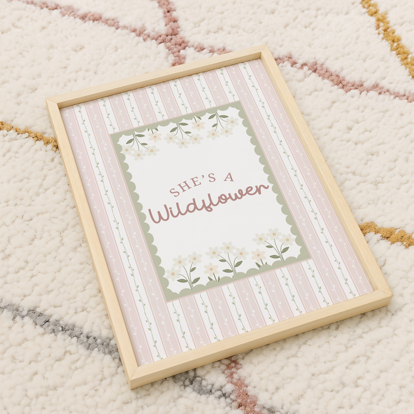 Vintage She's a Wildflower Print
