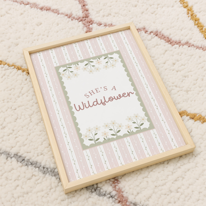 Vintage She's a Wildflower Print