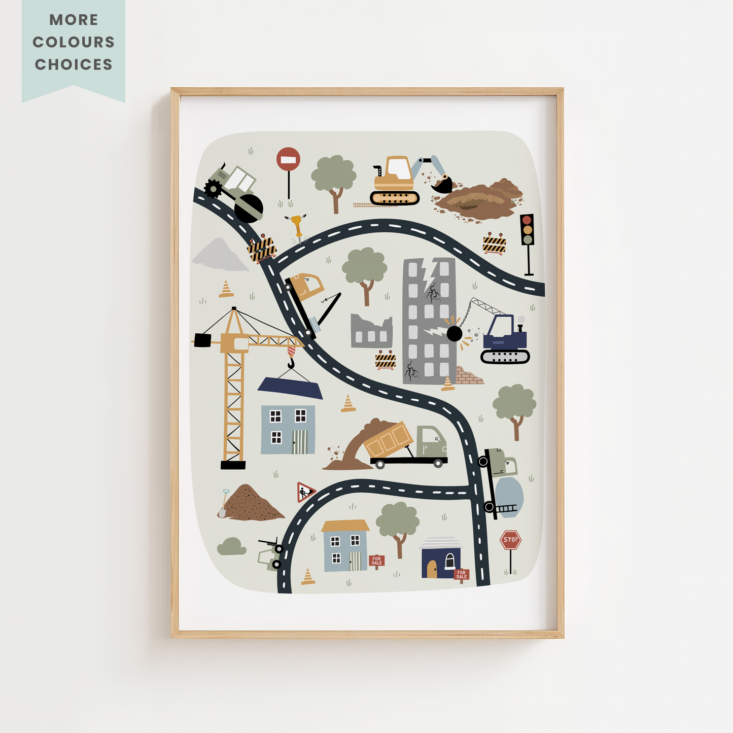 Construction Site Map Print