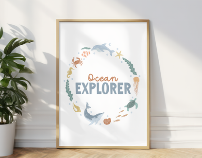 Ocean Explorer Quote Print for Kids
