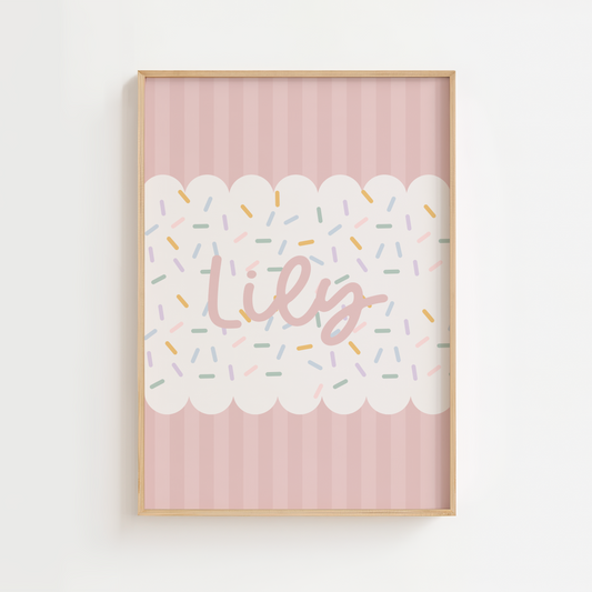 Personalised Ice Cream Name Print