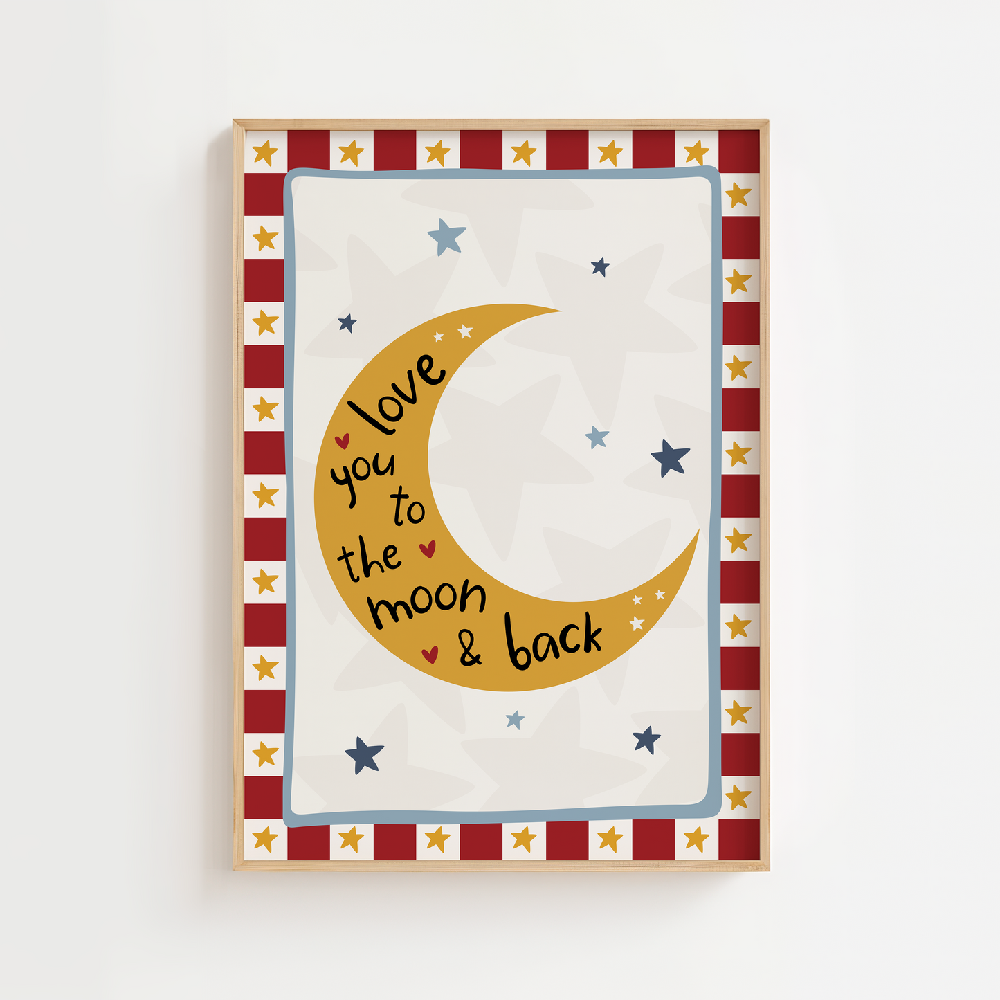 Love You to the Moon and Back Print - Red