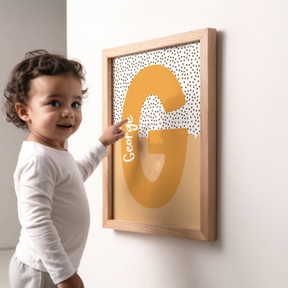 Personalised Half Scallop & Dots Initial Print