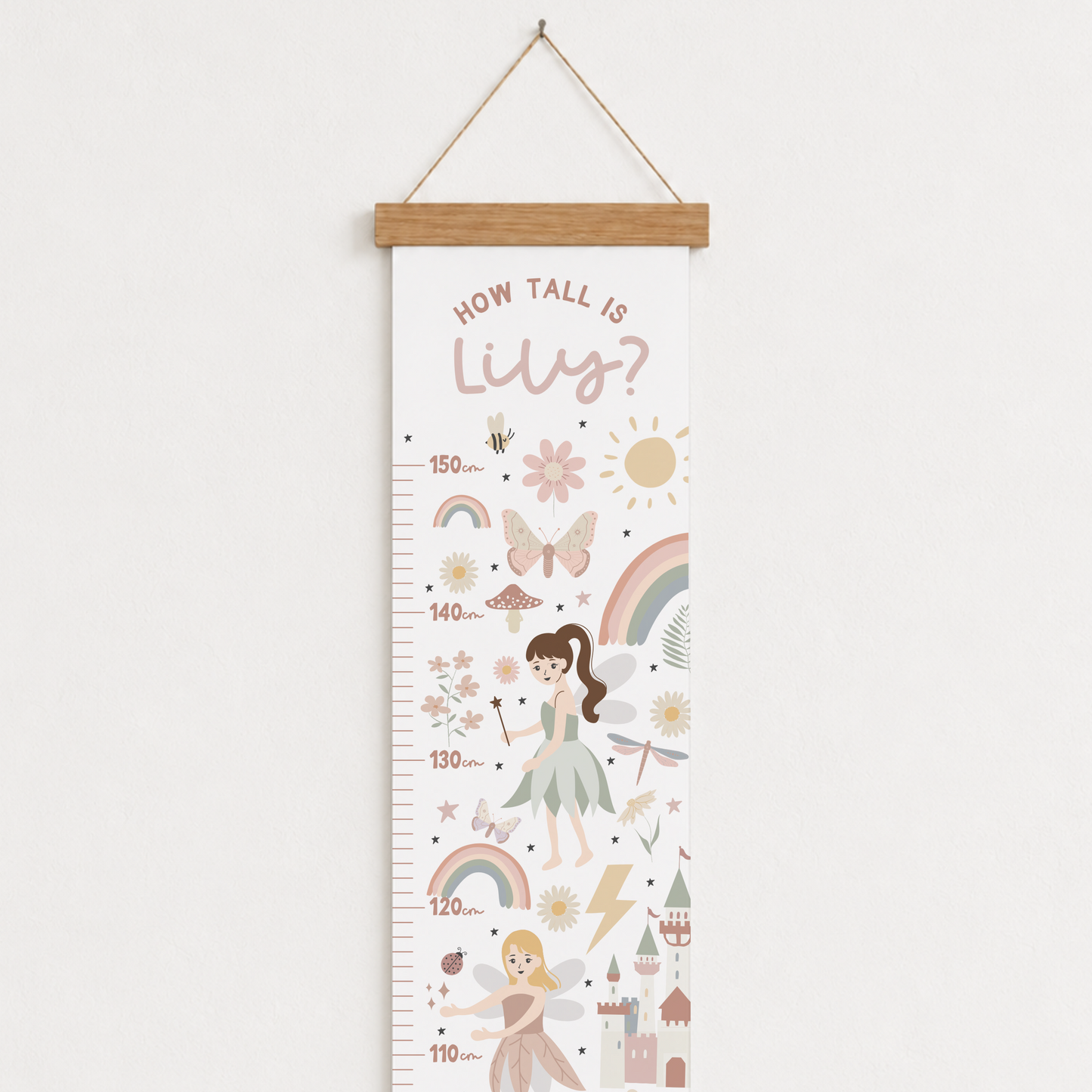 Personalised Fairy Height Chart Print