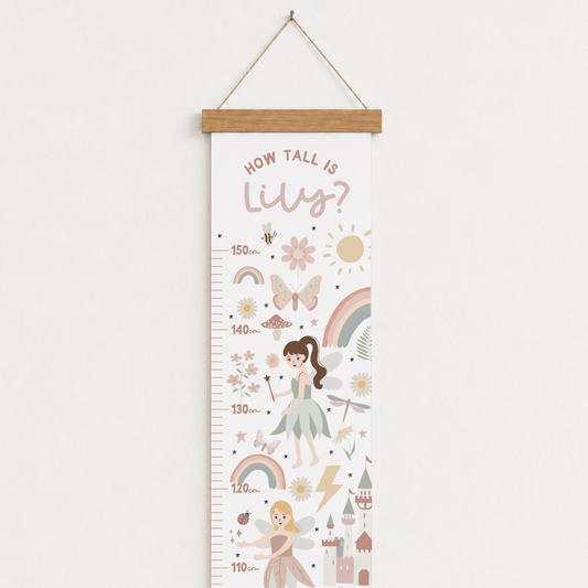 Personalised Fairy Height Chart Print