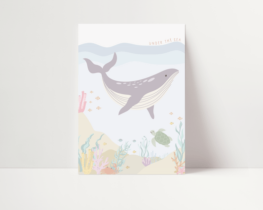 Educational Whale Art Print - Pastel