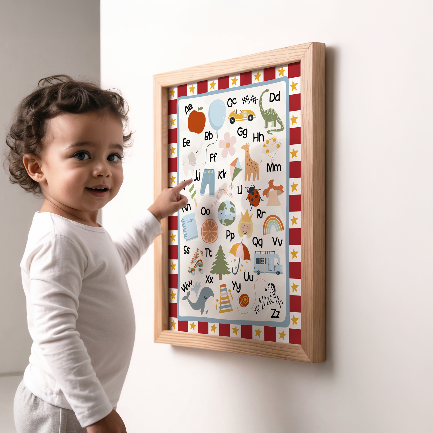 Alphabet A–Z Educational Print - Red