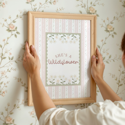 Vintage She's a Wildflower Print