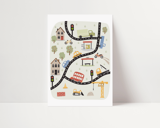 Vehicle Road Map Art Print