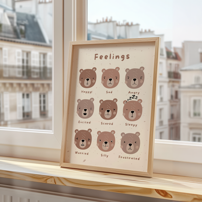 Feelings Bear Educational Print