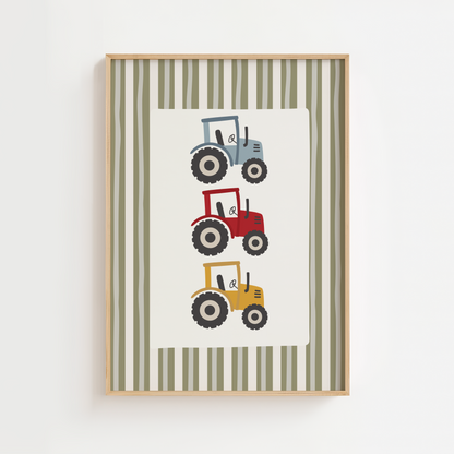Trio Of Tractors Print