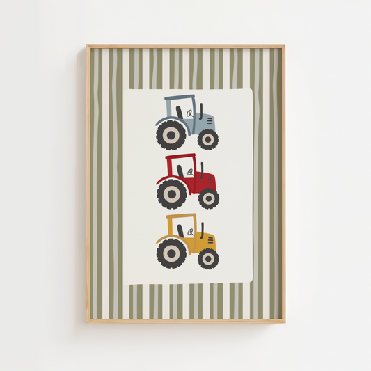 Trio Of Tractors Print