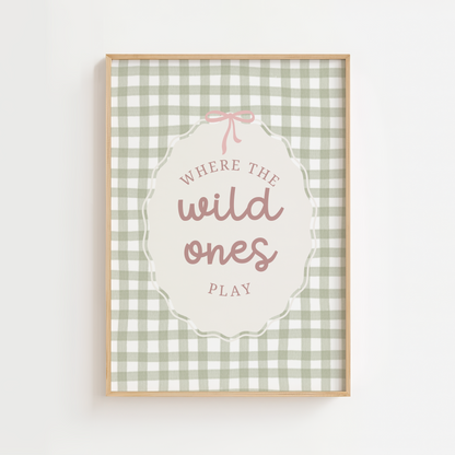 Vintage Gingham Wild Ones Print