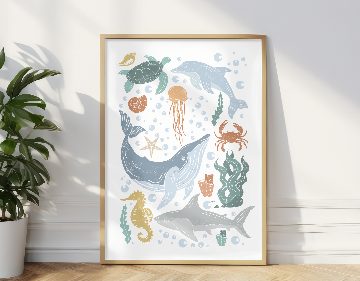 Ocean Animals Print for Kids Room