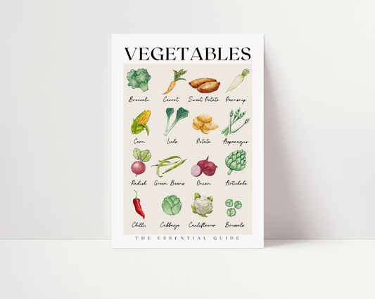 Vegetables Chart Kitchen Print