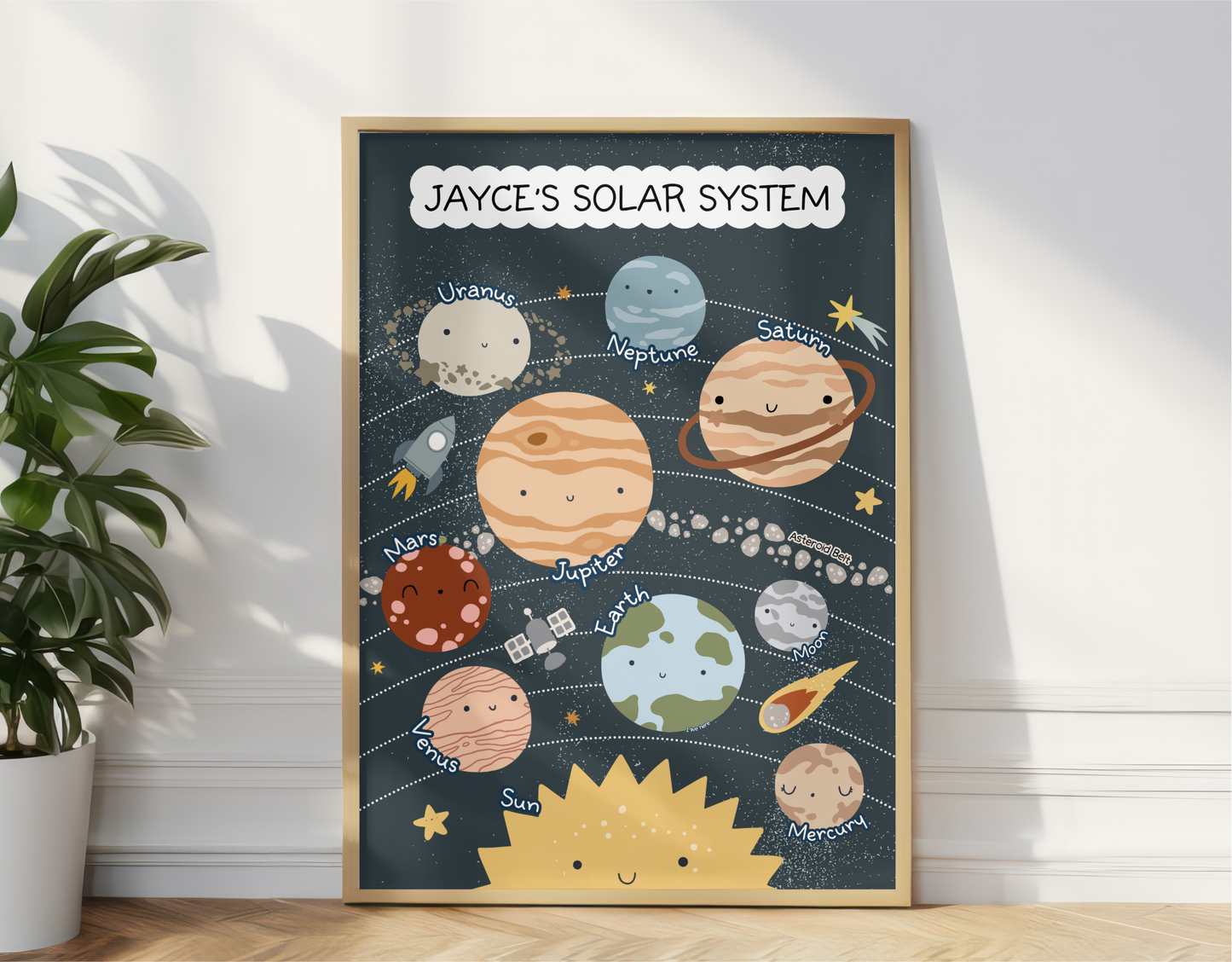 The Solar System Educational Print – Classic/Grey
