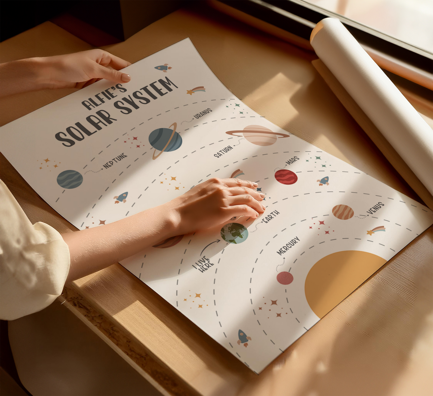 Personalised Solar System Educational Print