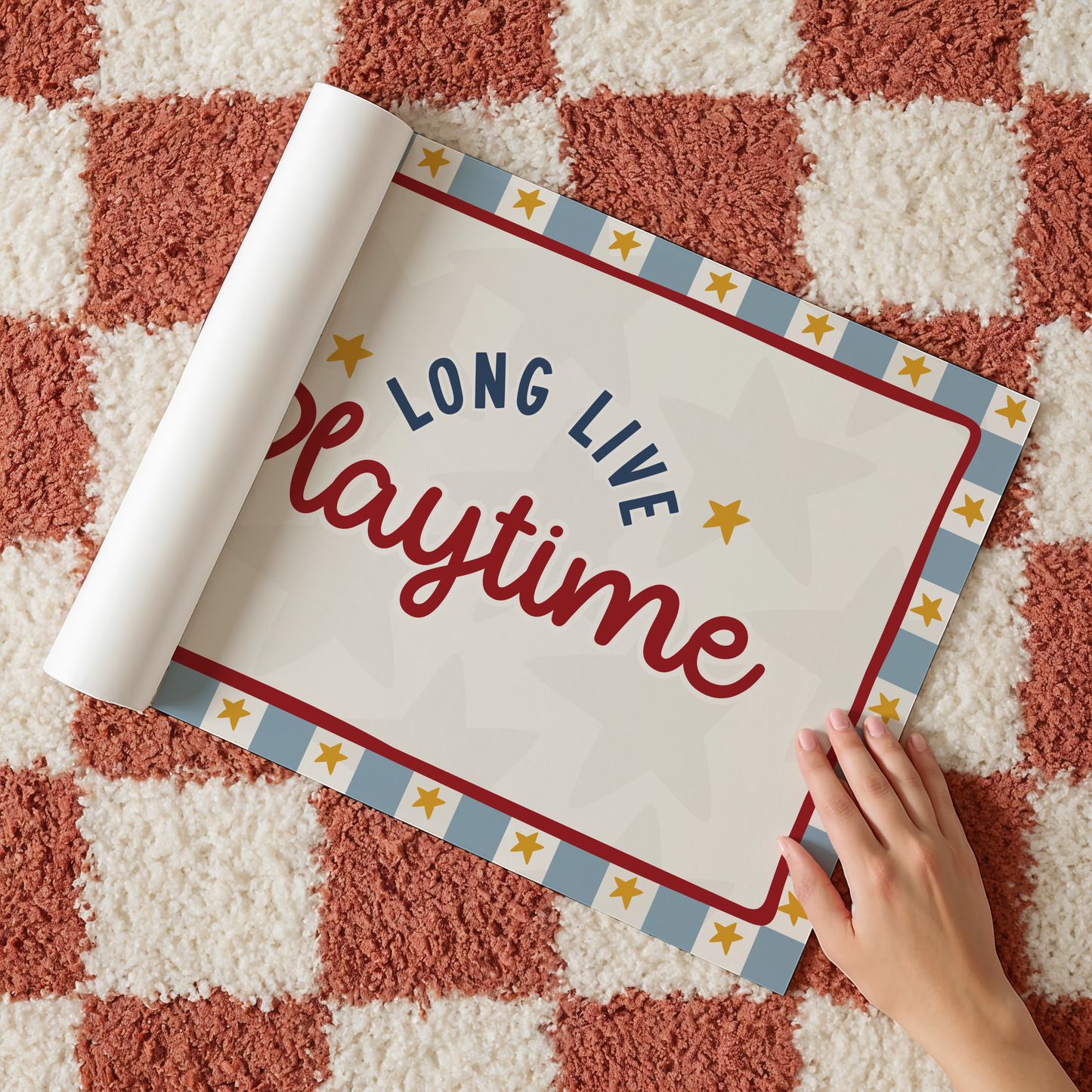 Long Live Playtime Stars Print - Blue
