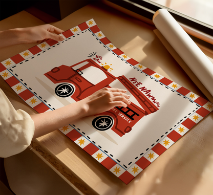 "Ne Naw" Fire Engine Print