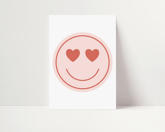Retro Smiley Love Print