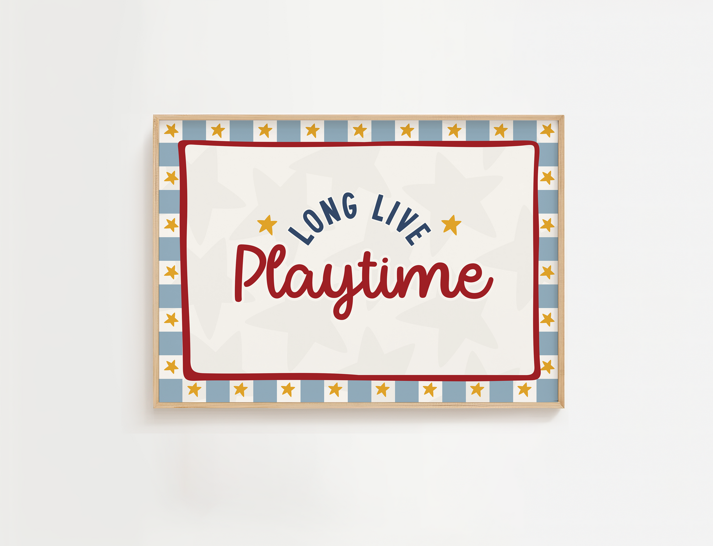 Long Live Playtime Stars Print - Blue
