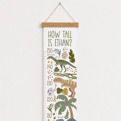 Personalised Dinosaur Height Chart Print