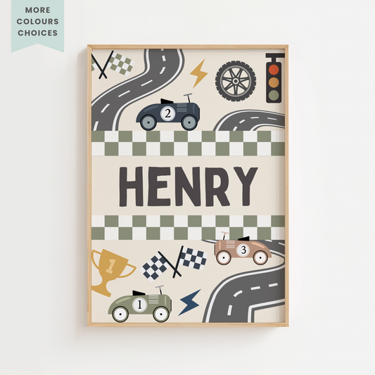 Personalised Toy Racer Print