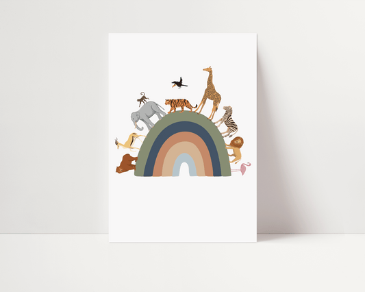 Animal Rainbow Art Print