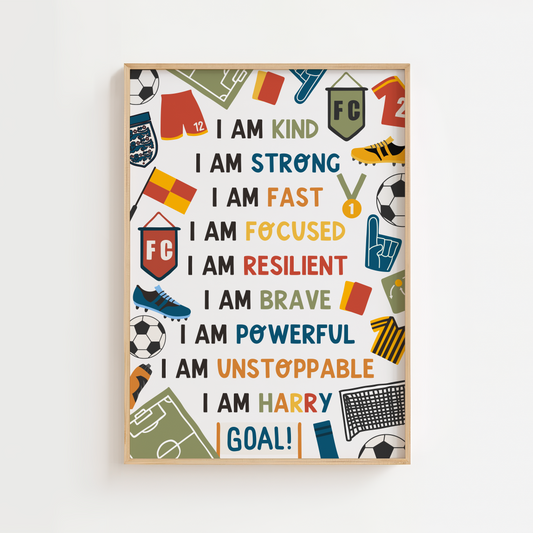 Personalised Football Affirmation Print