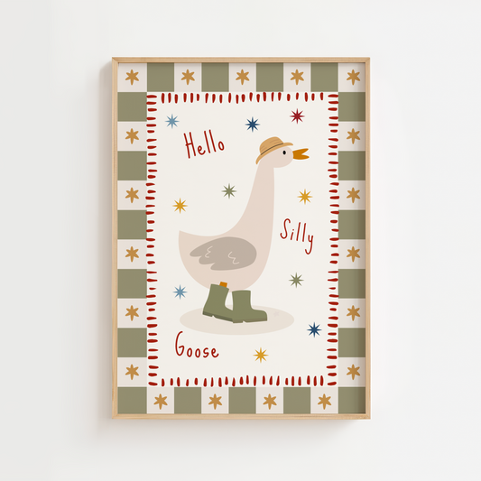 Hello Silly Goose Farm Print