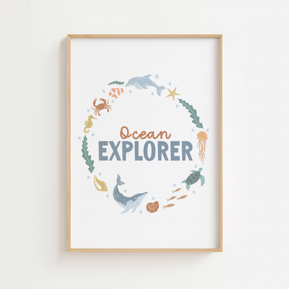 Ocean Explorer Quote Print for Kids